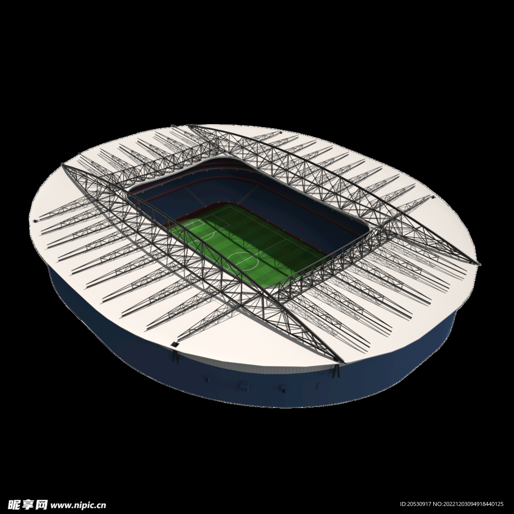 C4D足球场场馆模型