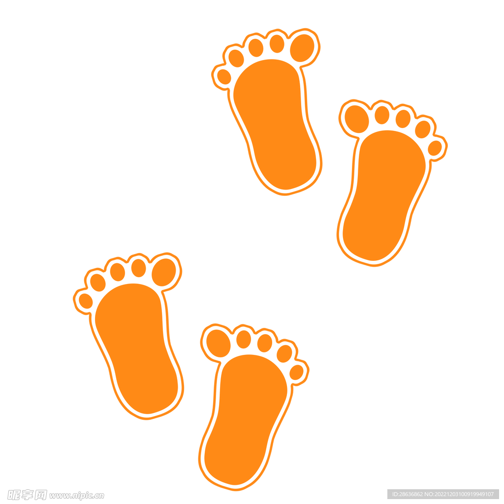 橙色小宝贝的脚印