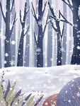  冬至下雪素材