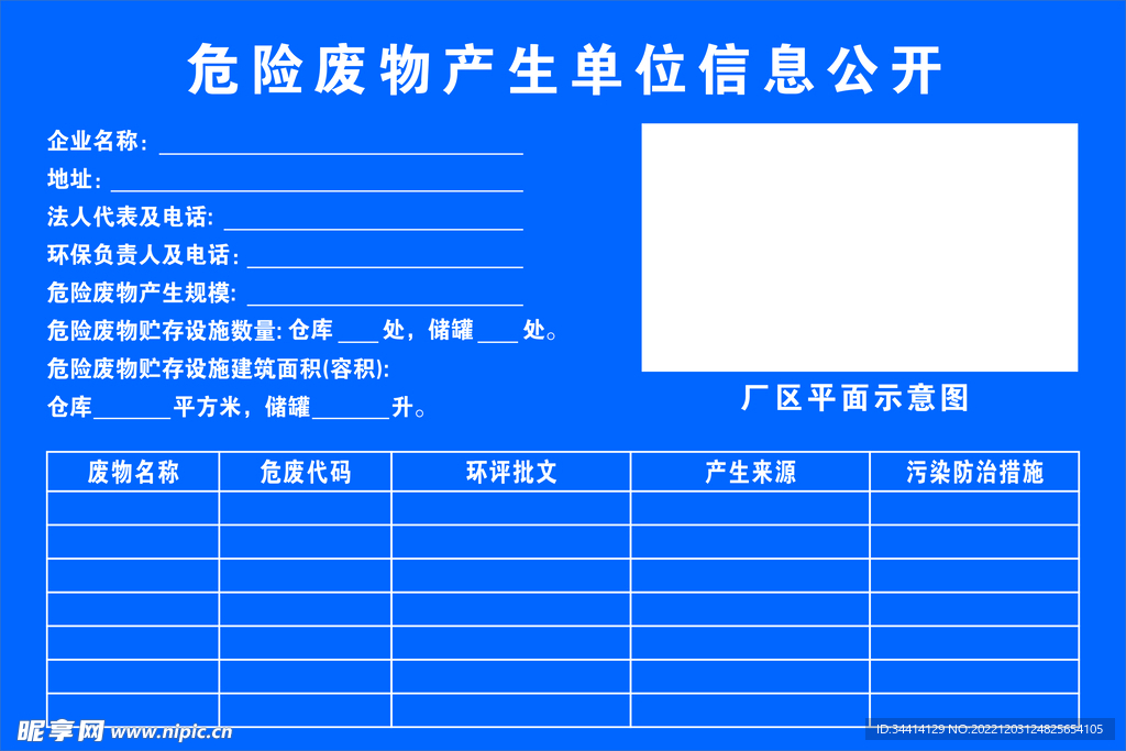 危险废物产生单位信息公开图片