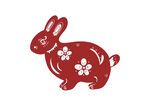 兔年新年窗花剪纸兔子春节元素