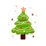 手绘肌理风圣诞树装饰