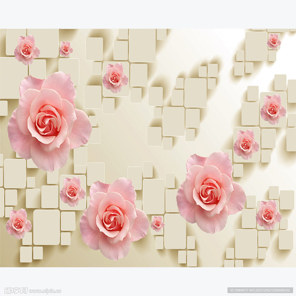 粉色玫瑰背景墙