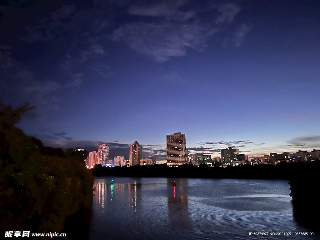 三亚城市风光 夜景