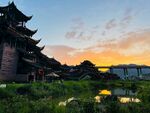 古代建筑 中国风 晚霞 余晖