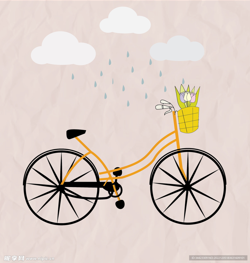 自行车插画图