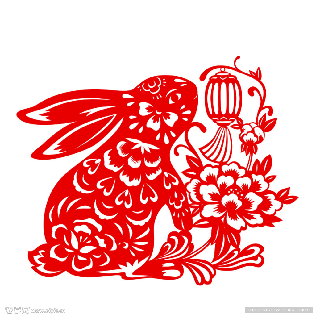 兔子剪纸窗花