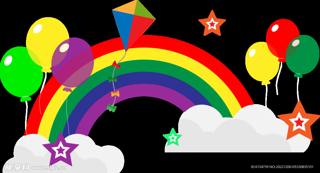 云朵气球和彩虹风筝
