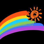 手绘太阳和彩虹