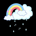 彩虹、云朵和雨滴