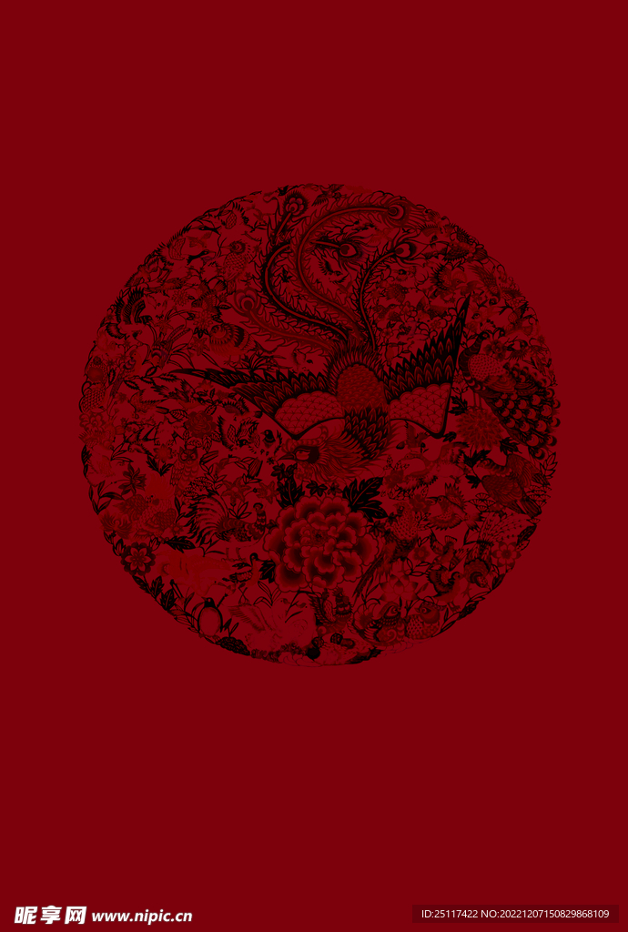 凤凰刺绣图案