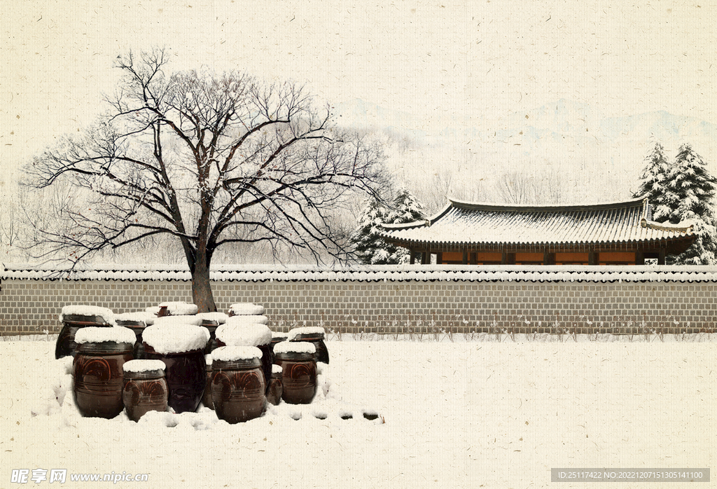 冬天雪景插画