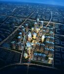 鸟瞰夜间效果图
