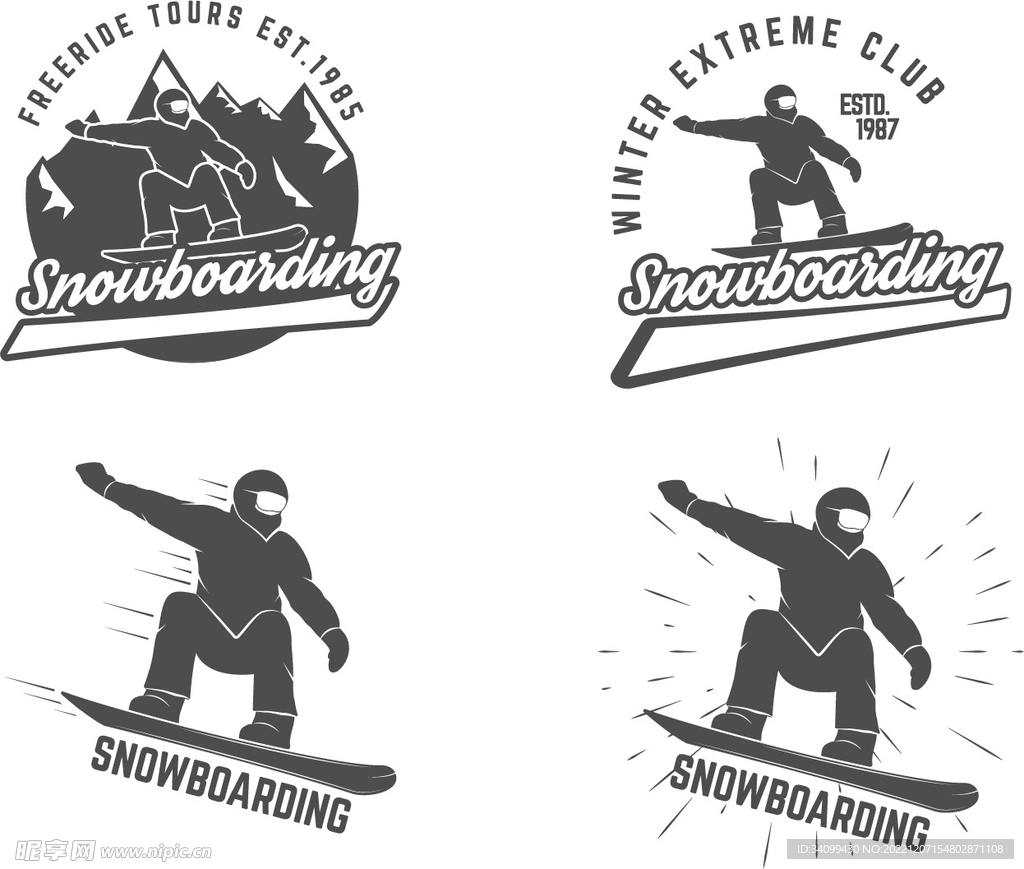 滑雪图标logo