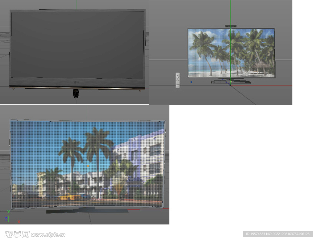 C4D模型电视机屏幕