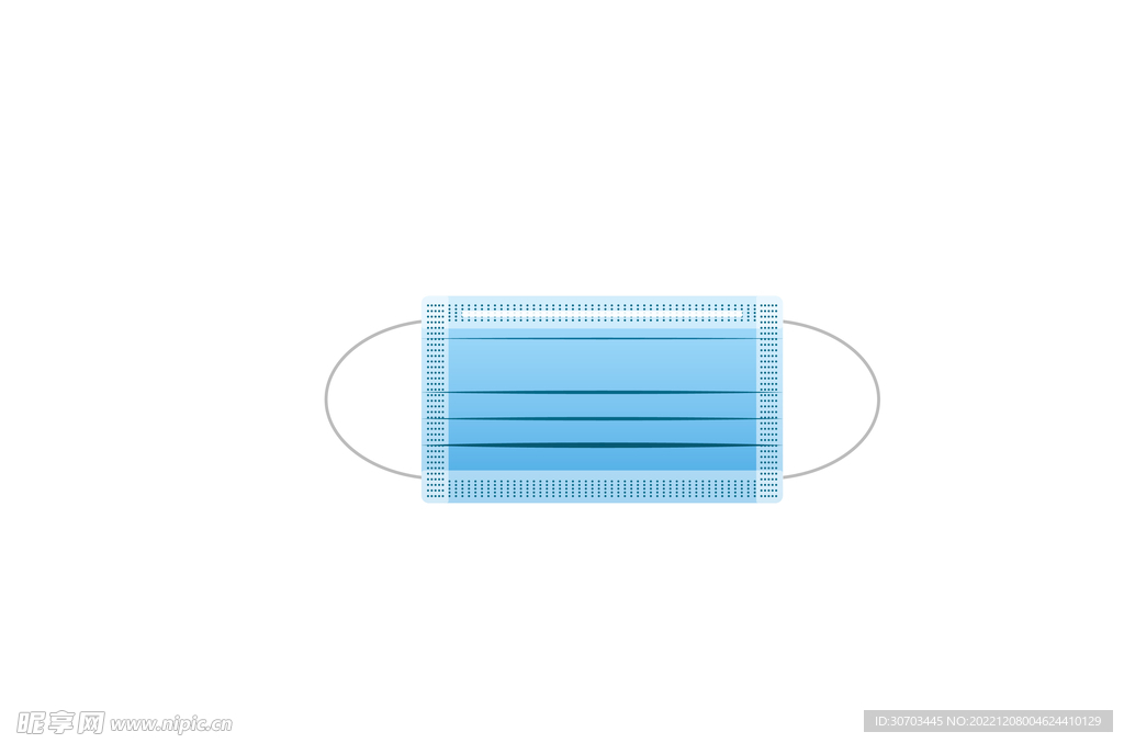 长方形的蓝色口罩