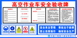 高空作业车安全验收牌