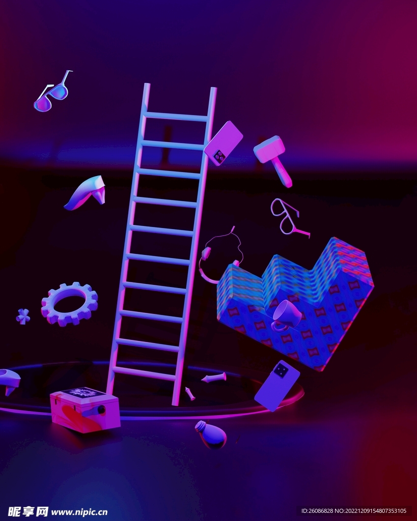 3D立体电子科技场景