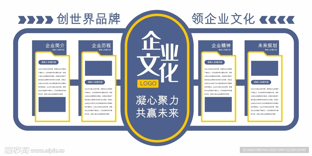 企业公司文化宣传发展历程文化墙