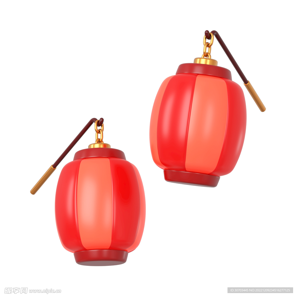两个红色灯笼