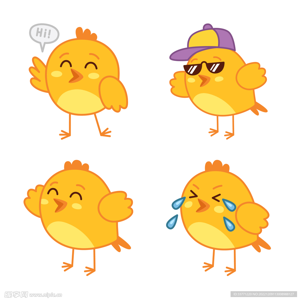可爱卡通小鸡
