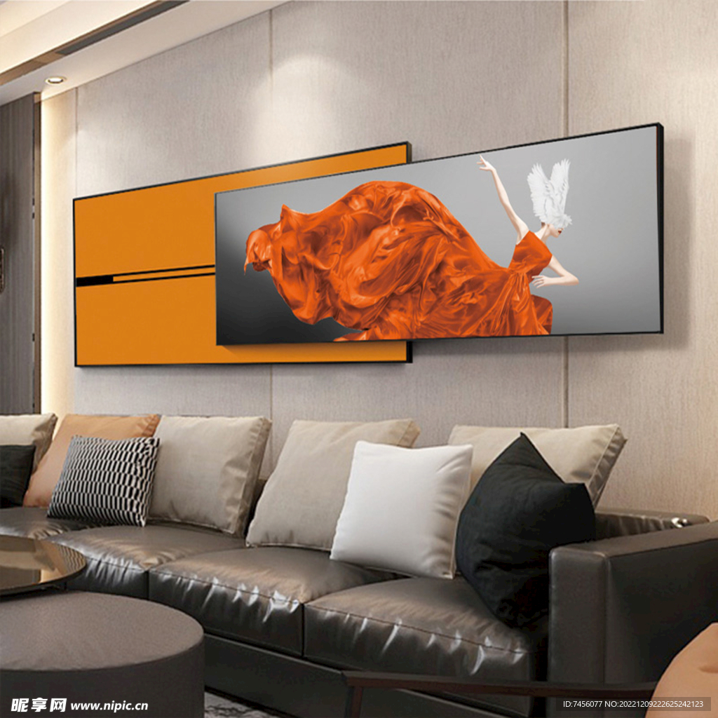 舞蹈长裙美女高清挂画装饰画
