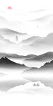 水墨山
