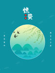 清新简约惊蛰海报