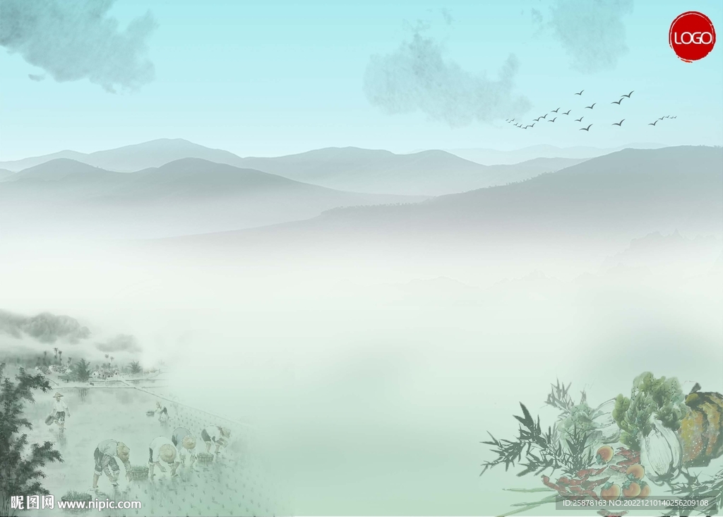 水墨新农村