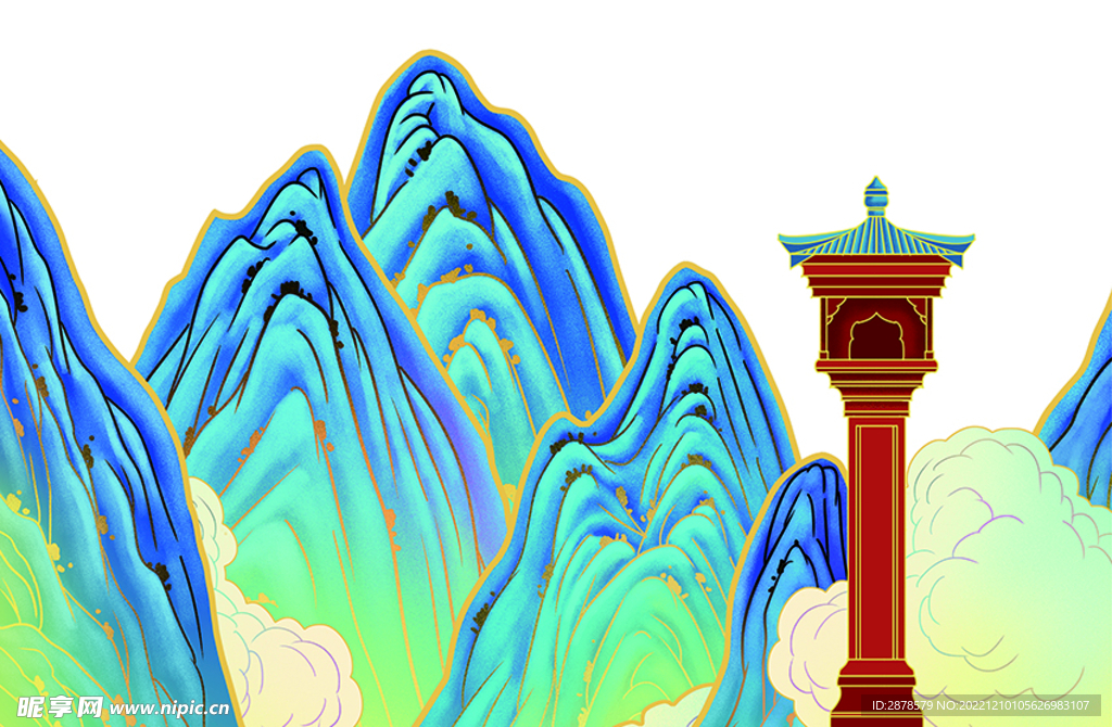 山  中国风