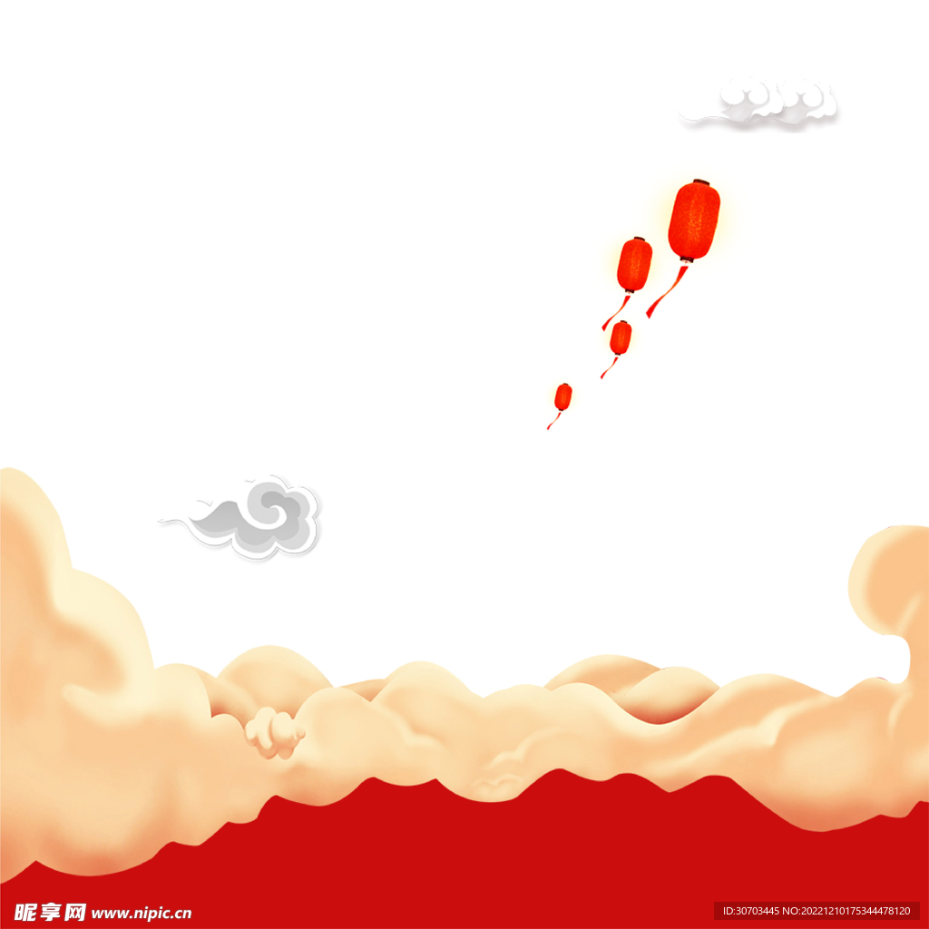 红色和祥云