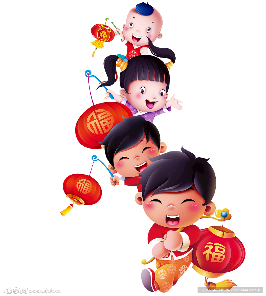 小孩和灯笼