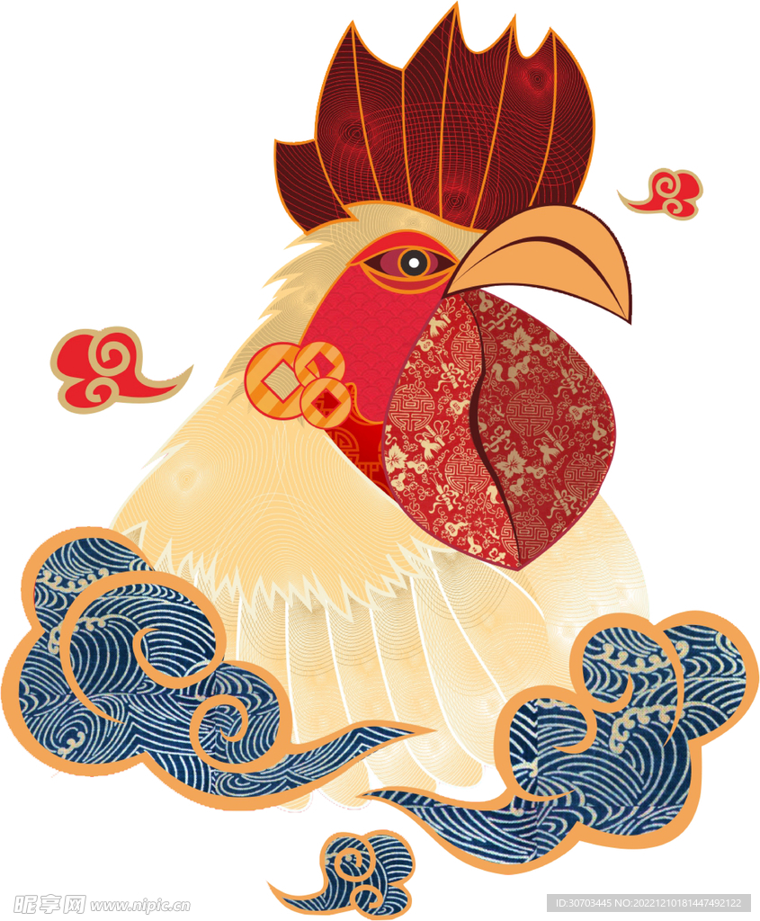 鸡和祥云
