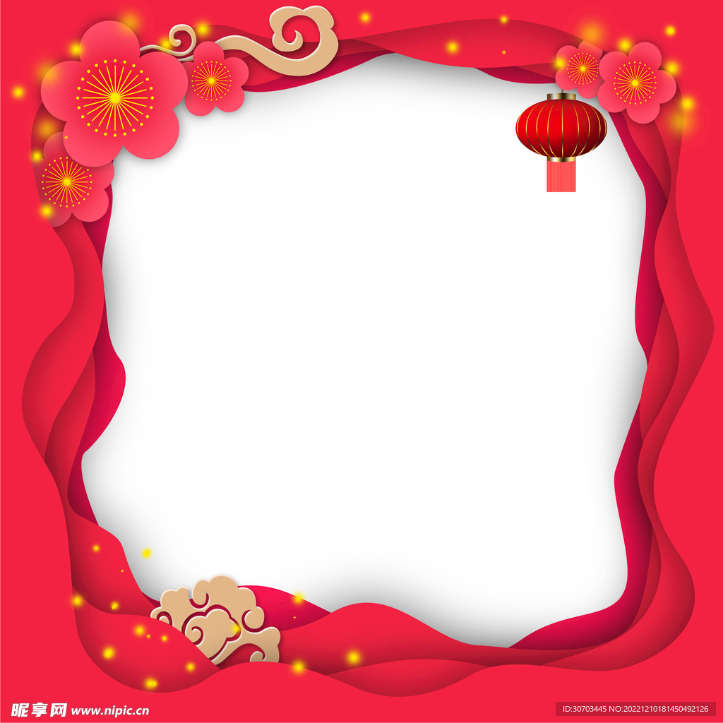 红色的花和波浪