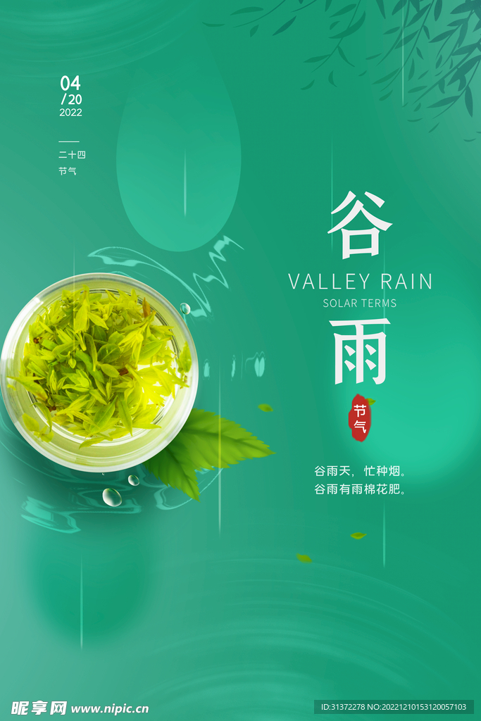  谷雨插画图片