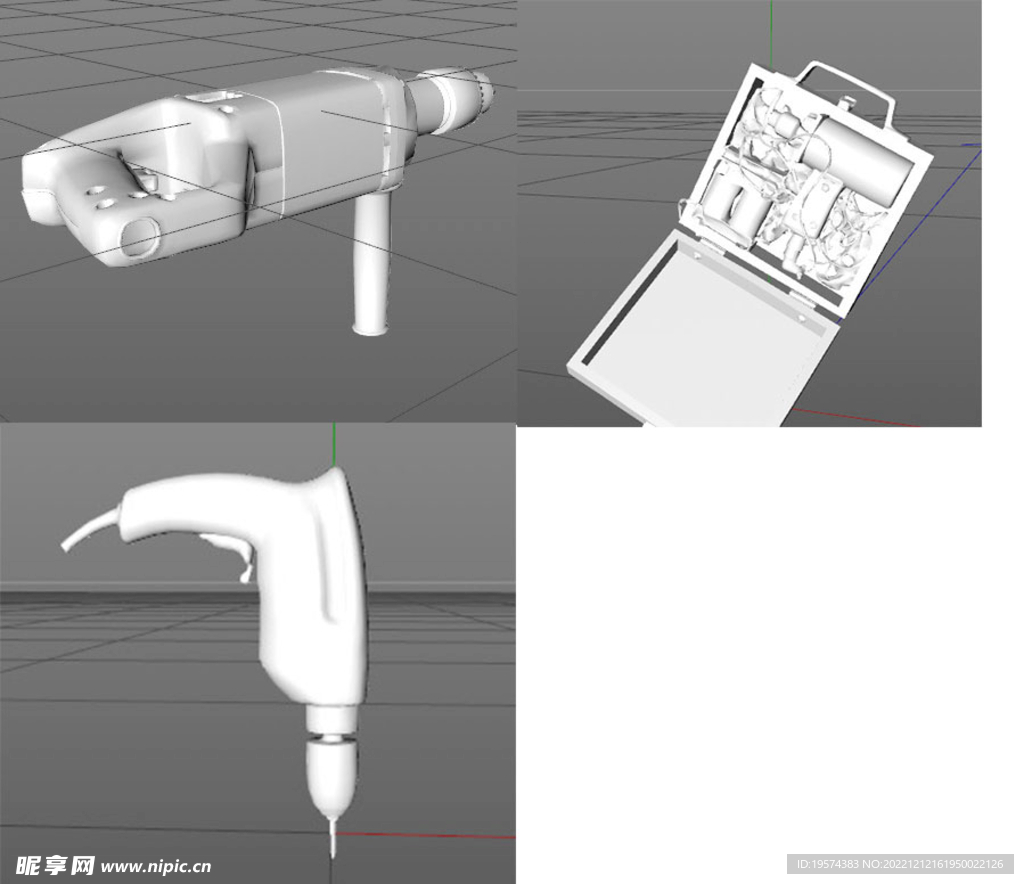 C4D模型电钻