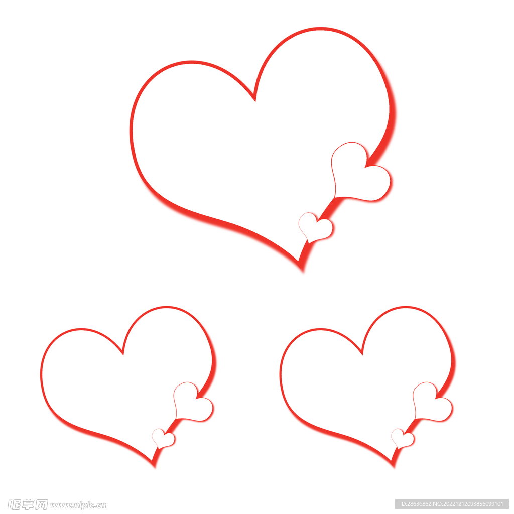 爱心形状创意对话框文本框