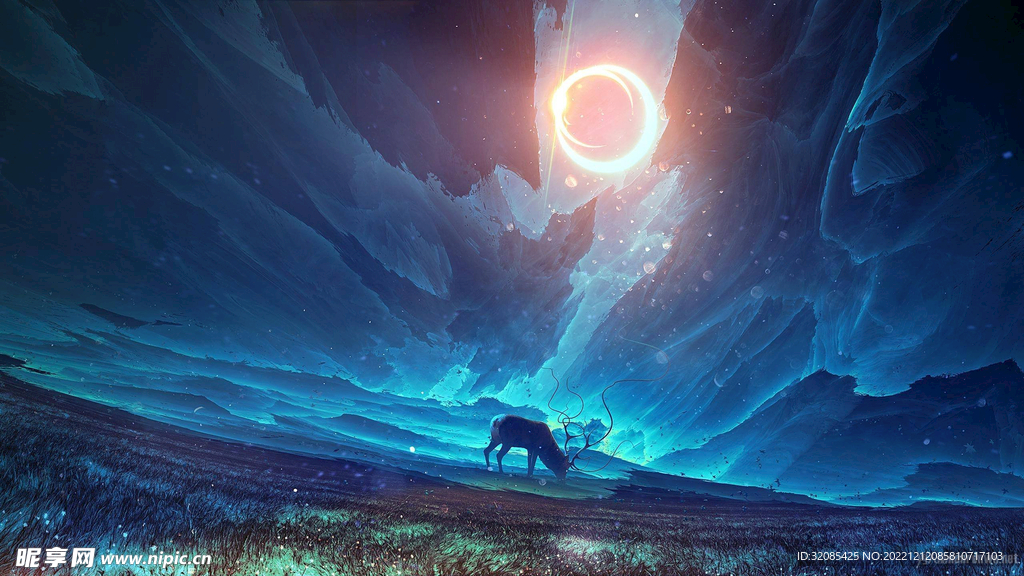 质感星空夜景背景