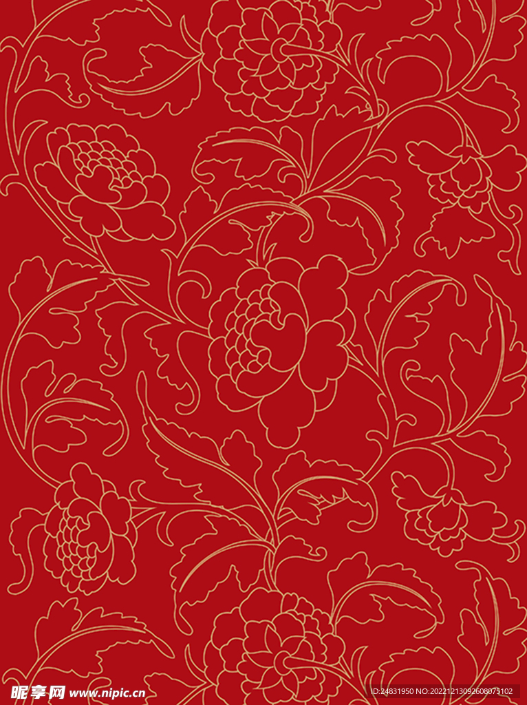 中国传统古典纹样牡丹花纹