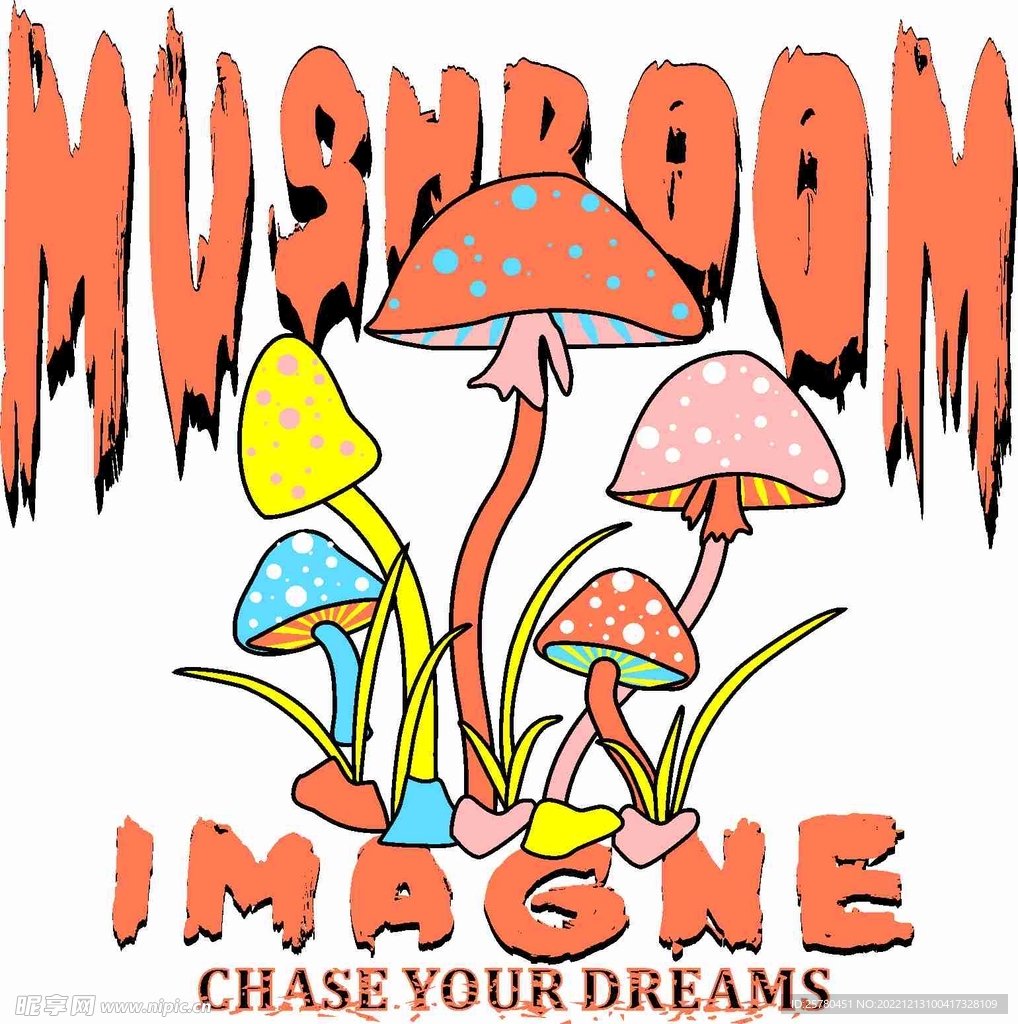 蘑菇T恤印花卫衣印花