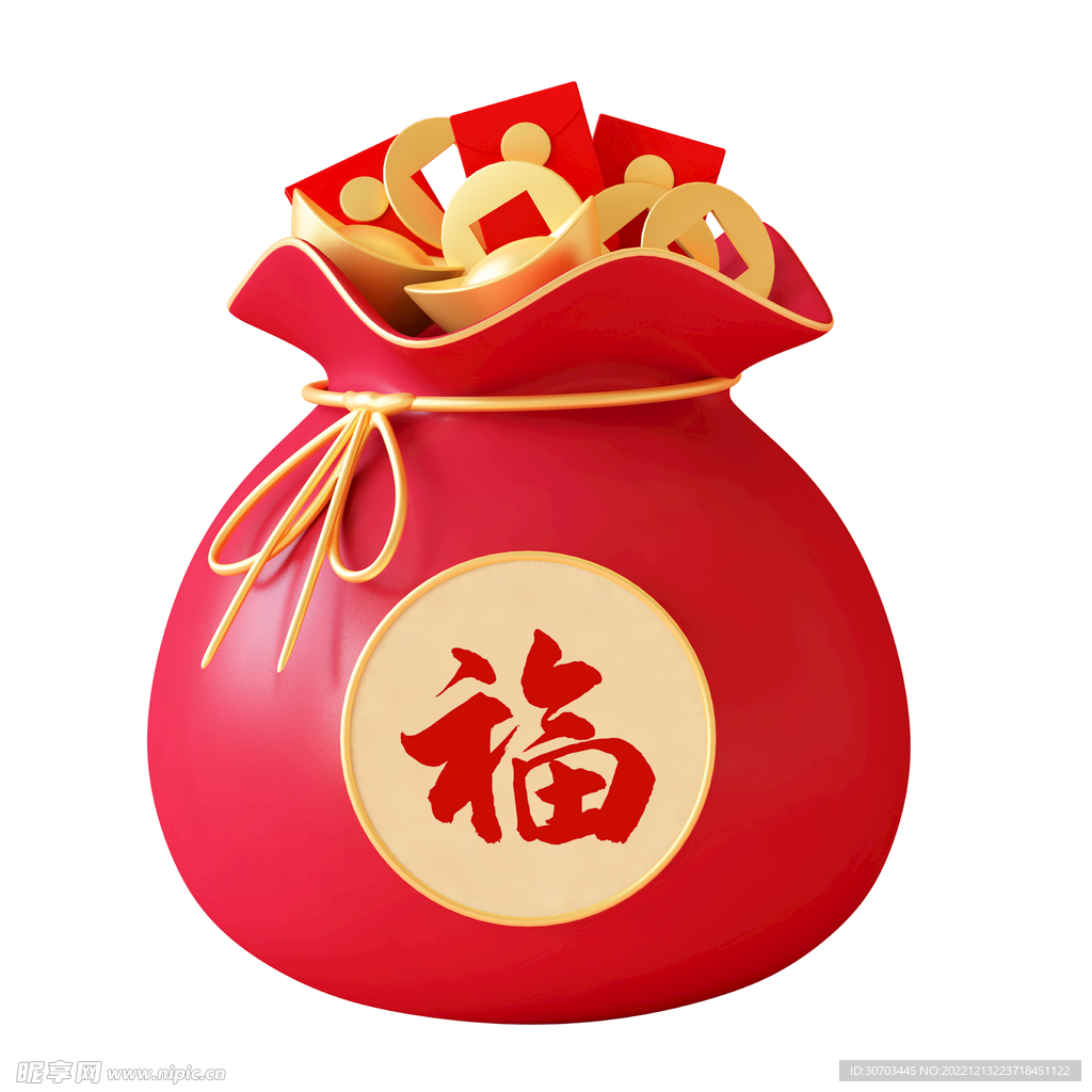 春节的红色钱袋子