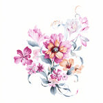 数码印花卉抽象水彩花