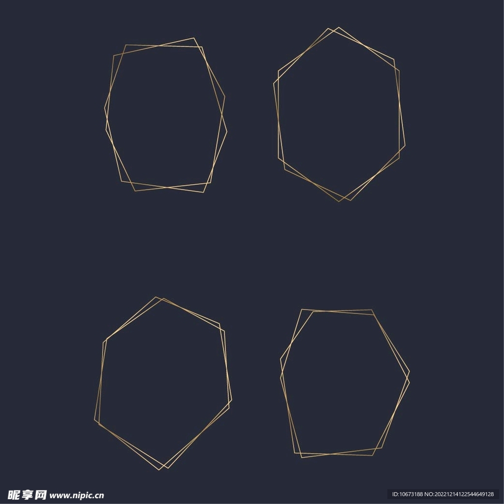 金色几何图形边框
