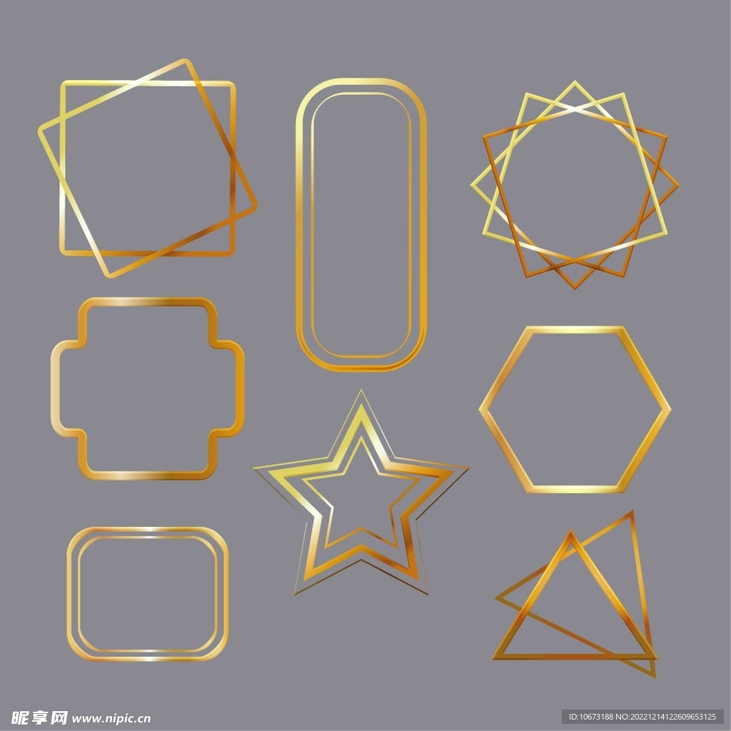 金色几何图形边框