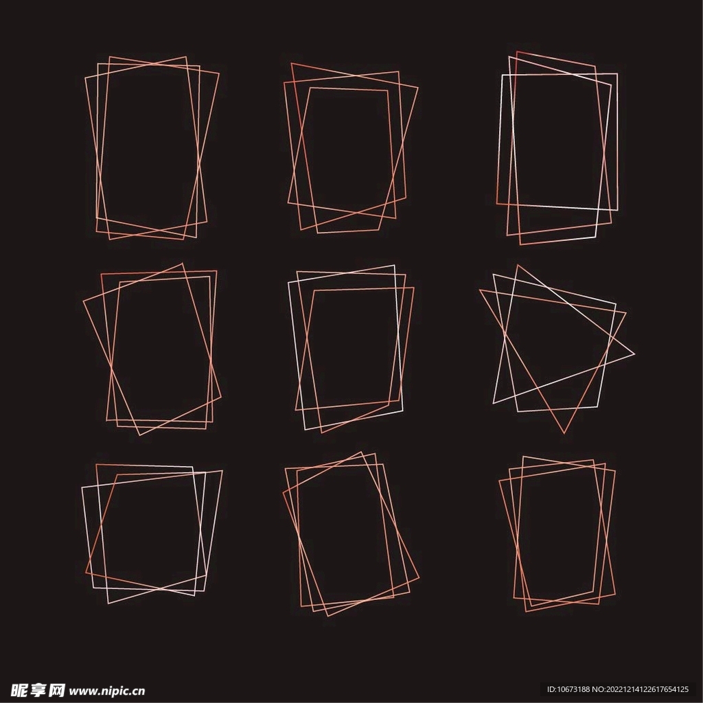 金色几何图形边框