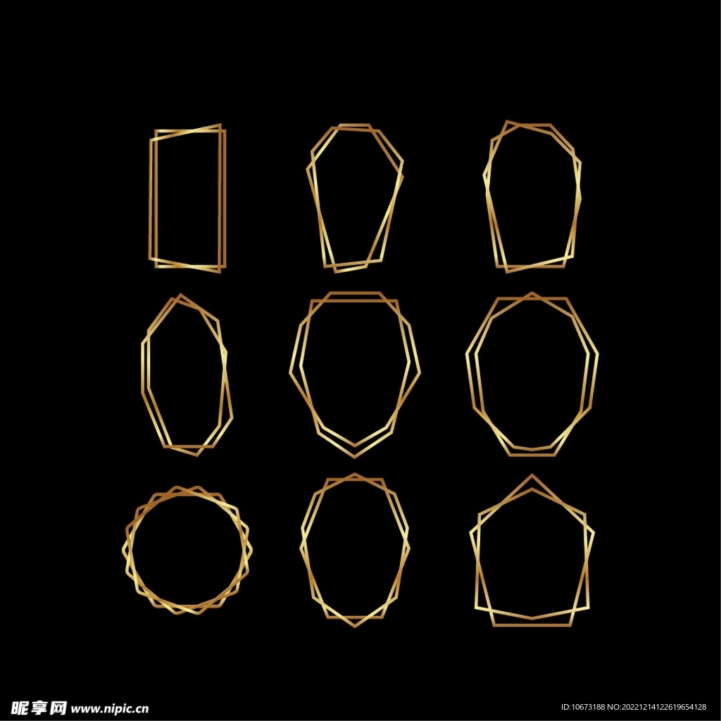 金色几何图形边框
