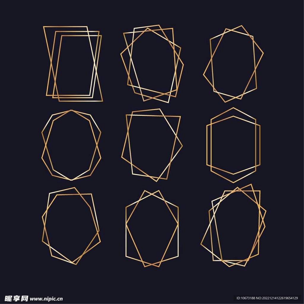 金色几何图形边框