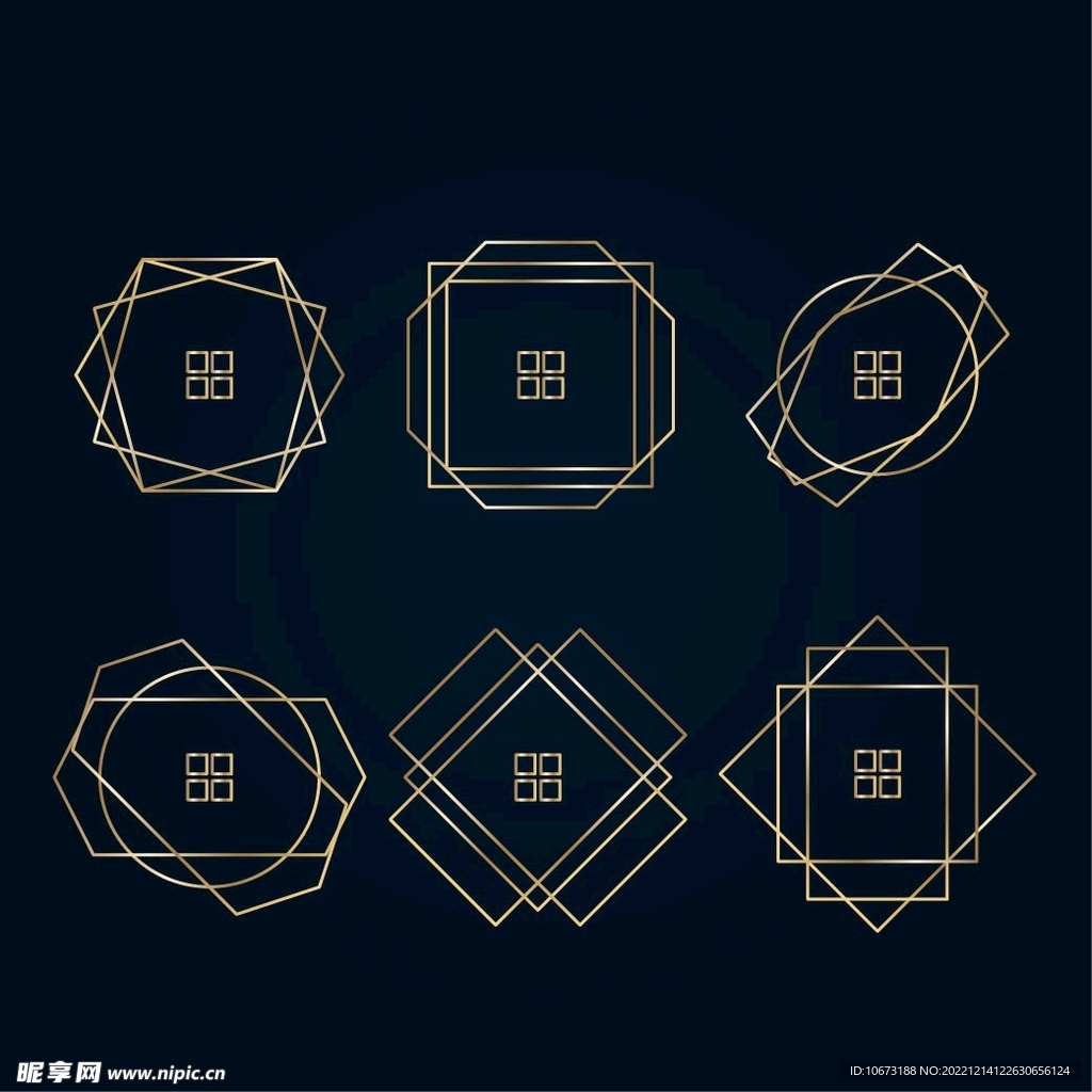 金色几何图形边框