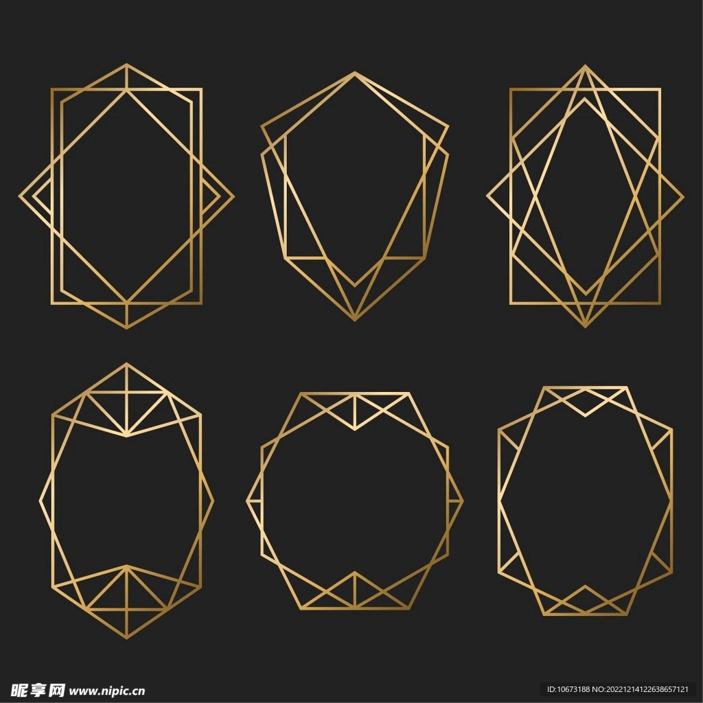 金色几何图形边框