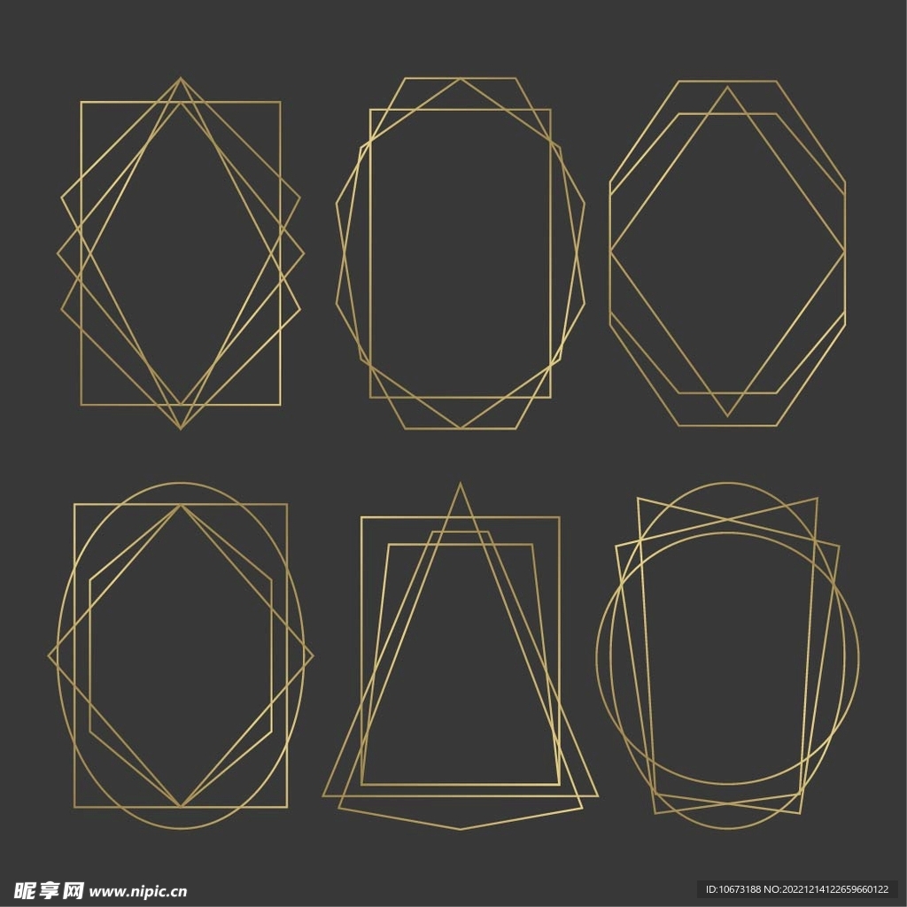 金色几何图形边框